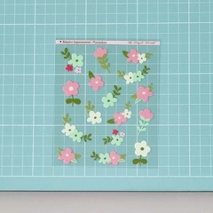 Adesivo Impermeável para Objetos - Florzinhas na internet