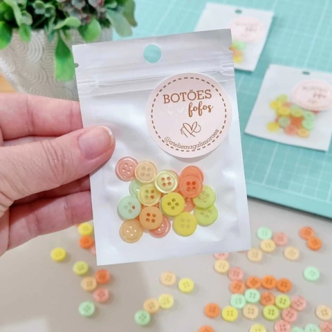 Mix Botões Redondos Cores Quentes 11 mm - 20 unidades