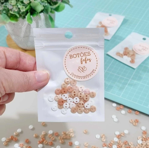 Mix Micro Botões Cores Neutras 6 mm - 40 unidades