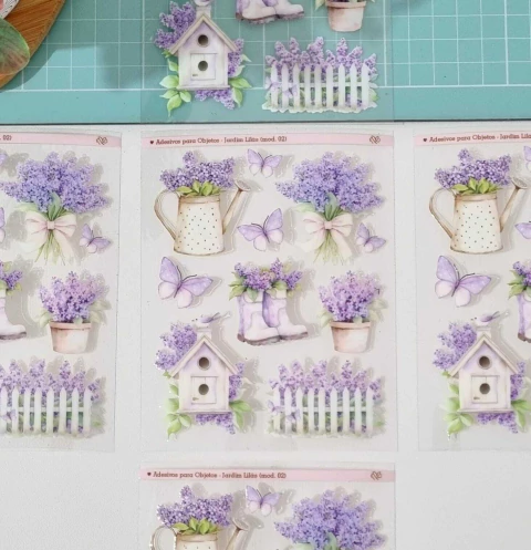 Adesivos para Objetos - Jardim Lilás (Mod. 02)