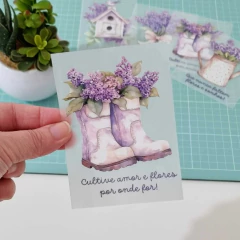 Adesivo para Tecido - Botinhas (Jardim Lilás) - comprar online