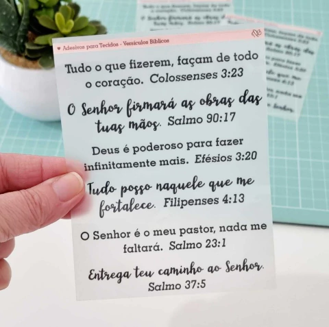 Adesivos para Tecidos - Versículos Bíblicos