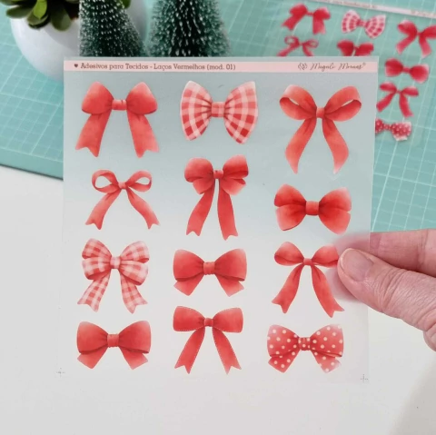 Adesivos para Tecidos - Laços Vermelhos (mod. 01)