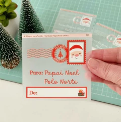 Adesivo para Tecido + Molde - Cartinha Papai Noel - Ateliê Magali Moraes - Materiais para Bonecas e Artesanato