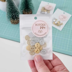 Mix Botões Glitter Prata e Dourado - 20 unidades (8 ou 11 mm) - loja online