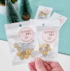 Mix Botões Glitter Prata e Dourado - 20 unidades (8 ou 11 mm)