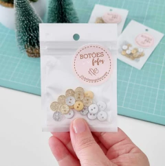 Mix Botões Glitter Prata e Dourado - 20 unidades (8 ou 11 mm) - Ateliê Magali Moraes - Materiais para Bonecas e Artesanato