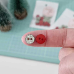 Mix Botões Glitter Natal - 20 unidades (8 ou 11 mm) - Ateliê Magali Moraes - Materiais para Bonecas e Artesanato