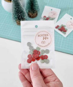 Mix Botões Glitter Natal - 20 unidades (8 ou 11 mm) - loja online