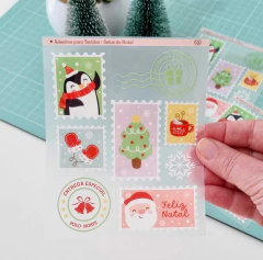 Adesivo para Tecido - Selos de Natal
