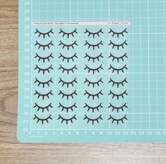 Adesivo para Tecido - Cílios Kelly Marrom - 2,5 cm / 2 cm / 1,5 cm - Ateliê Magali Moraes - Materiais para Bonecas e Artesanato