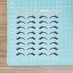 Adesivo para Tecido - Cílios Maggie Preto - 2,5 cm / 2 cm / 1,5 cm - Ateliê Magali Moraes - Materiais para Bonecas e Artesanato