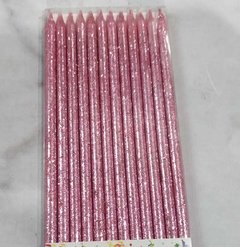 SET DE 12 VELAS ROSAS