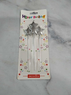 SET VELITAS ESTRELLAS PLATEADAS X4