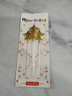 SET VELITAS ESTRELLA  DORADAS X 4