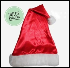 Gorro papá Noel adulto, tela brillosa