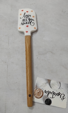 Espátula de silicona con mango de madera chica