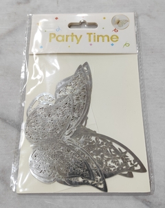 Set de 6 mariposas plata