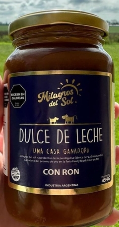 Dulce de leche milagros del sol con Ron x 454 g