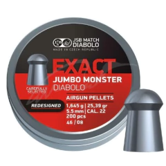 JSB DIABOLO AIRGUN PELLETS .22 / 5.5MM JUMBO MONSTER SHALOW REDESIGNED 1.645G / 25.39GR 200PCS - comprar online