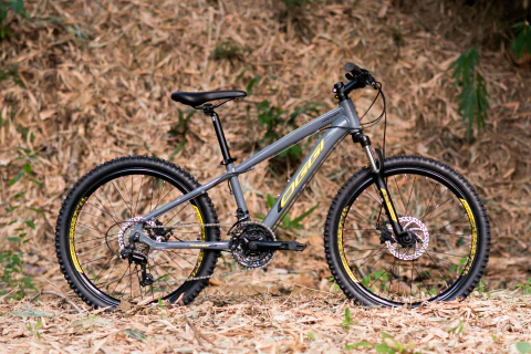 Bicicleta Infantil Oggi Hacker 24 - Cinza e Amarelo - comprar online