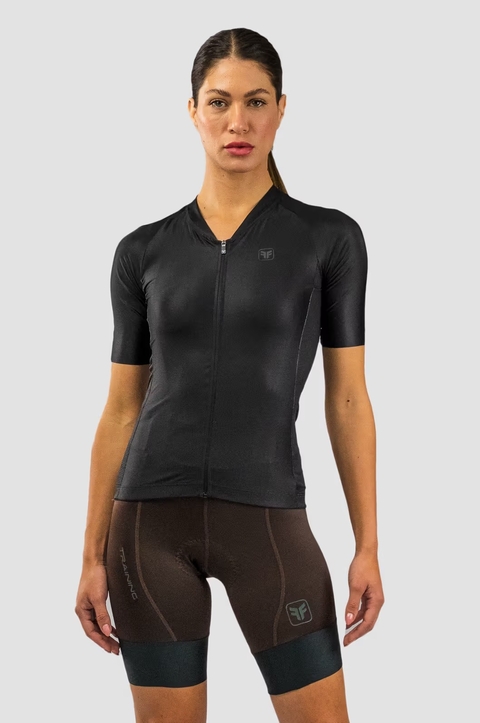 Camisa Feminina de Ciclismo Free Force Training Blackout