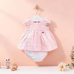 set baby broderie rose - comprar online