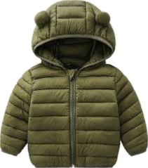 JACKET PUFFER BABY VERDE MILITAR OSCURO
