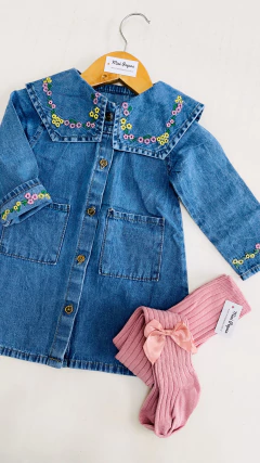 vestido denim Flower - comprar online