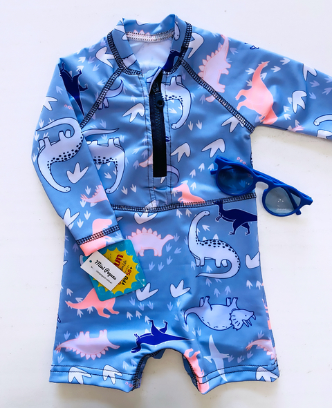 TRAJE DE BAÑO - ENTERITO UV+50 - DINOS neón