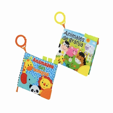 Libro didáctico animalitos con mordillos y sonajeros