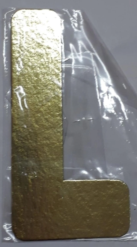 Letra L Dourado Laminado Kaixote