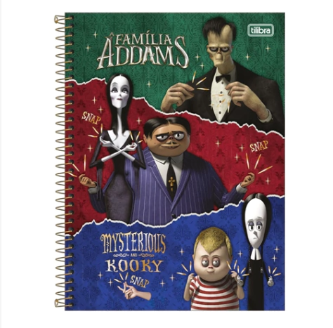 Caderno Espiral 1x1 Familia Adams 80fls Tilibra