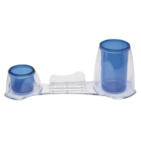 Porta caneta, clips e lembrete Duocollor Azul Dello R.3022.C