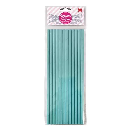 Canudo de Papel Azul Claro c/12 Make R.4324
