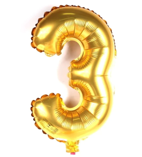 Balão Nº 3 Dourado 110cm BR festas
