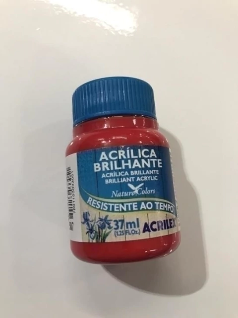 Tinta Acrílica Brilhante Acrilex Vermelho Fogo 507