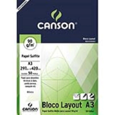 Bloco Canson Layout – 90g/m² A3 297 x 420 mm com 50 Folhas – 66667034