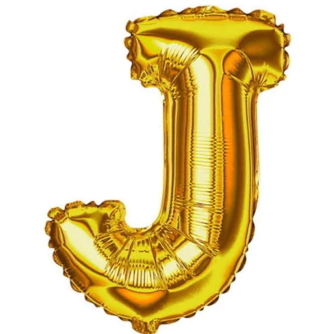 Balão Dourado Letra J 40cm BR Festas