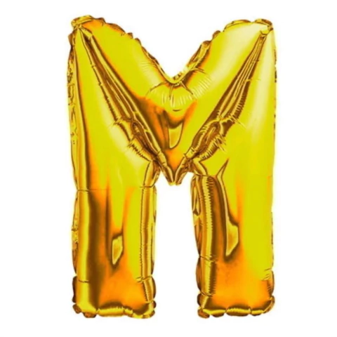 Balão Dourado Letra M 40cm BR Festas