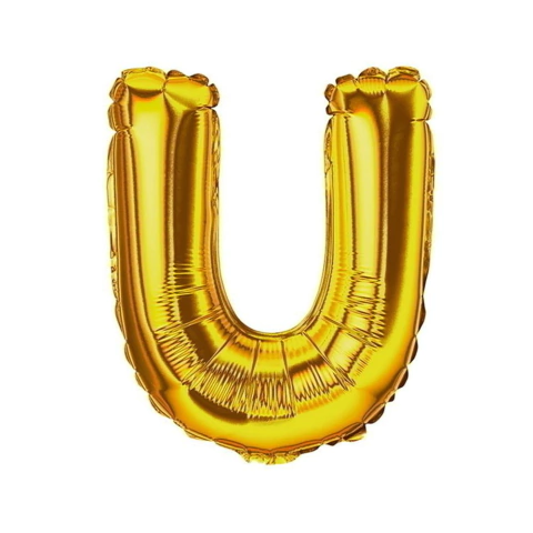 Balão Dourado Letra U 40cm BR Festas