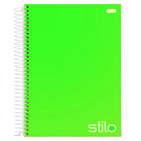 CADERNO 1X1 CD VERDE LIMÃO STILO 96FLS JANDAIA