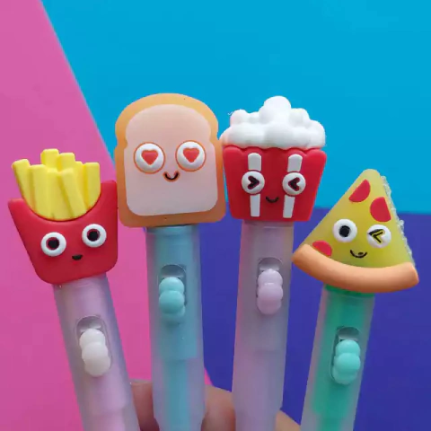 Caneta Decorada Led Comidas R.A-024