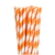 Canudo de Papel Listrado Laranja C/12