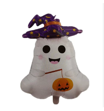 BALAO METALIZADO FANTASMINHA C/CHAPEU 47,5X66,5CM R. PF10411 FOX 9HALLOWEEN)