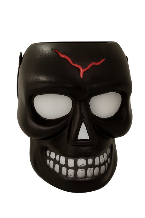 Balde Plástico de Esqueleto Preto Halloween