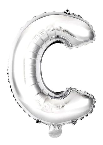Balão Prata Letra C 40cm BR Festas