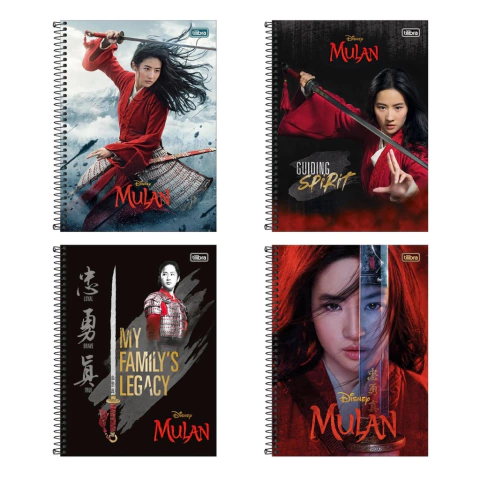 Caderno Disney Mulan 1x1 80fls R.31818 Tilibra