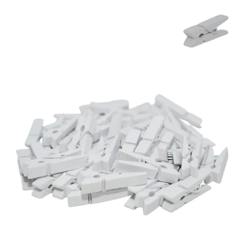 Mini Prendedor 3,5cm Branco C/50 ArtLille