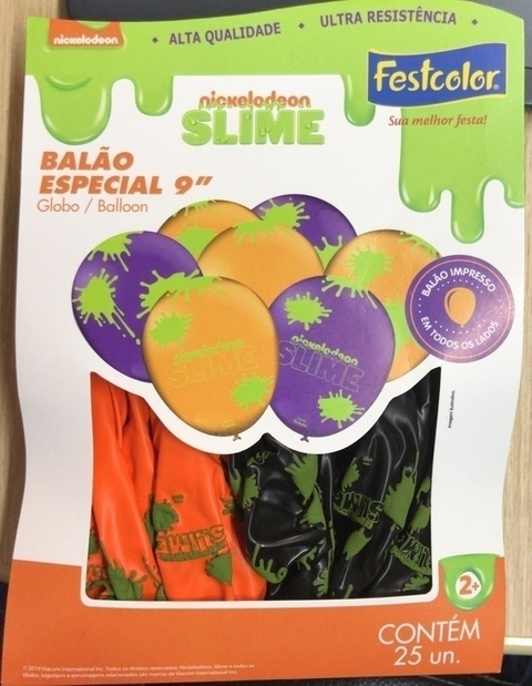 Balão Nº 9 Slime C/25 - Festcolor